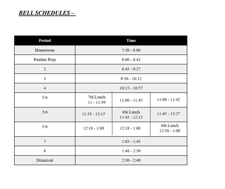 BMS - Bell Schedule